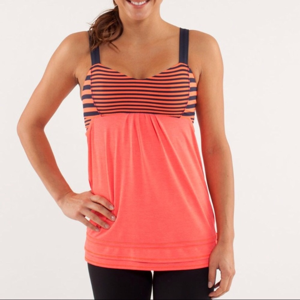 LULULEMON Back on Track Orange Blue Bra Tank 4